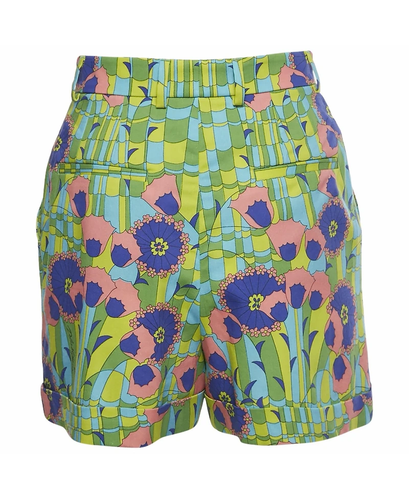 Pre-Owned Dolce & Gabbana Women's Floral Print Poplin Shorts