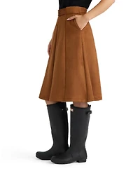 Hunter Women's Pull-On Belted Midi A-Line Skirt