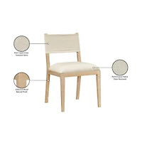 Meridian Furniture Avon Linen Textured Fabric Dining Side Chair, Set of 2