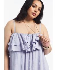 June & Vie Women's and High-Low Ruffled Hem Maxi Dress