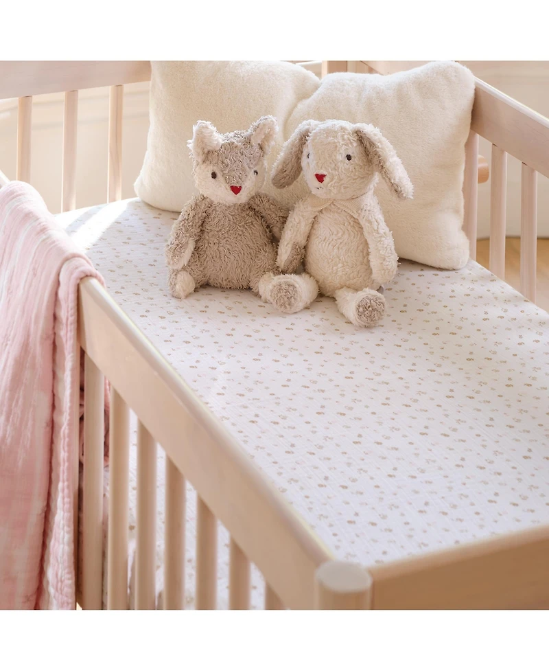 Lambs & Ivy Signature 100% Organic Cotton Muslin Floral Fitted Crib Sheet