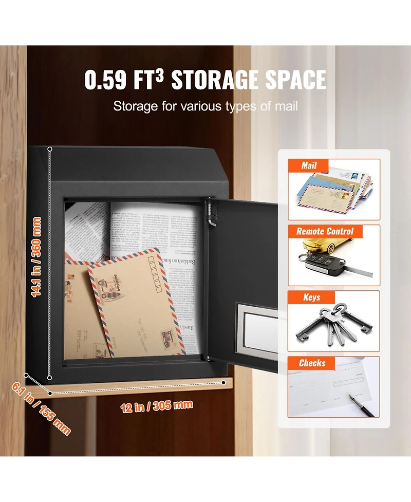 Vevor Through The Door Key Drop Box Mailbox with Combination Lock