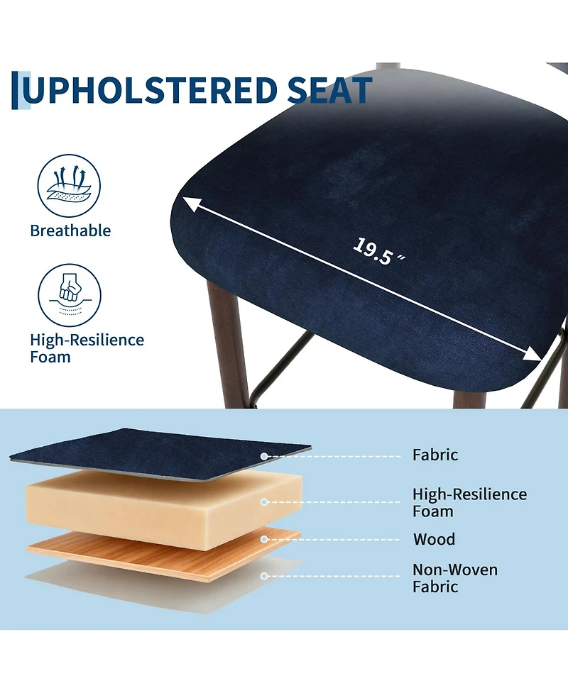 gaomon Set of 4 Upholstered Counter Height Bar Stools with Wood Legs and Curved Back, Linen Kitchen Island Chairs with Footrest