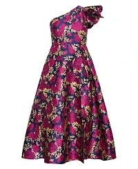 City Chic Plus Grand Gala One-Shoulder Jacquard Maxi Dress