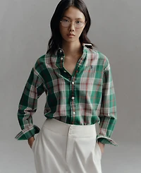 Polo Ralph Lauren Women's Cotton Twill Woven Collared Shirt