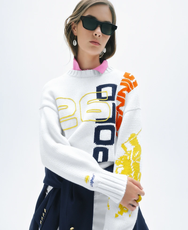 Polo Ralph Lauren Women's Us Open Graphic Logo Cotton Sweater