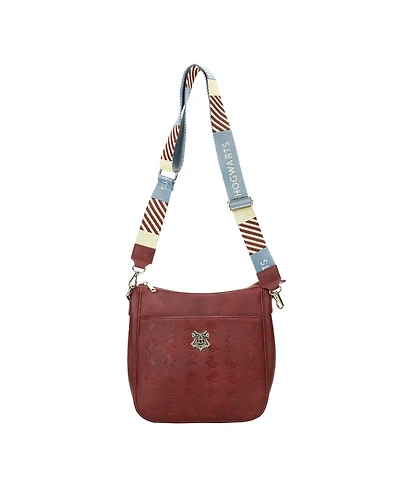 Harry Potter Women's Hogwarts Crest Maroon Crossbody Bag