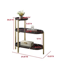 Kings Brand Furniture 3-Tier Side Table with Storage Shelves