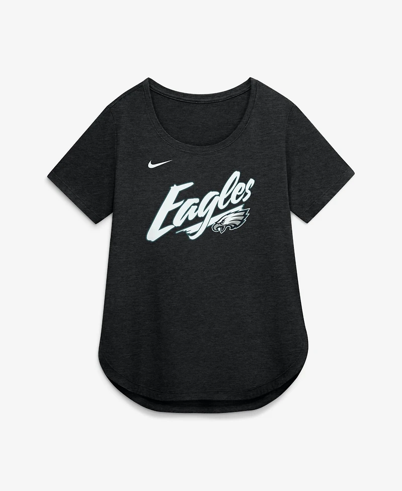 Nike Women's Philadelphia Eagles Primetime Tri-Blend Screen-Print Graphics T-Shirt