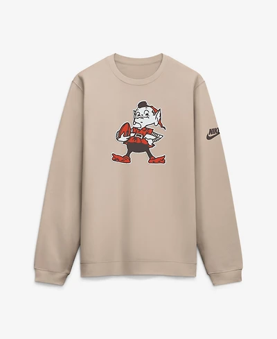 Nike Men's Cleveland Browns I-Formation Rewind Club Throwback Fleece Crew Sweatshirt