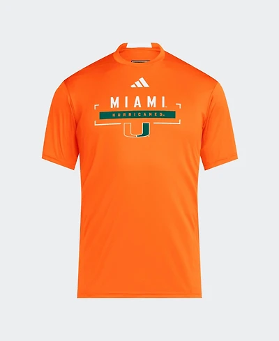 adidas Men's Miami Hurricanes D4T Slim-Fit Crewneck T-Shirt