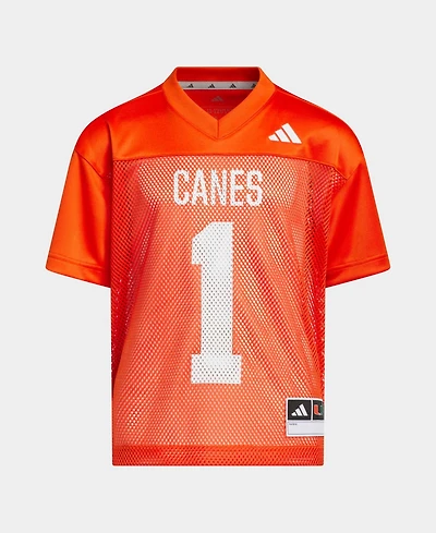 adidas Boys' and Girls' Miami Hurricanes Mesh Replica Tailgate Jersey