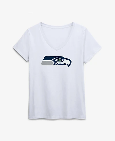 Logo Athletic Women's Seattle Seahawks V-Neck Graphic T-Shirt