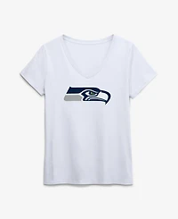 Logo Athletic Women's Seattle Seahawks V-Neck Graphic T-Shirt