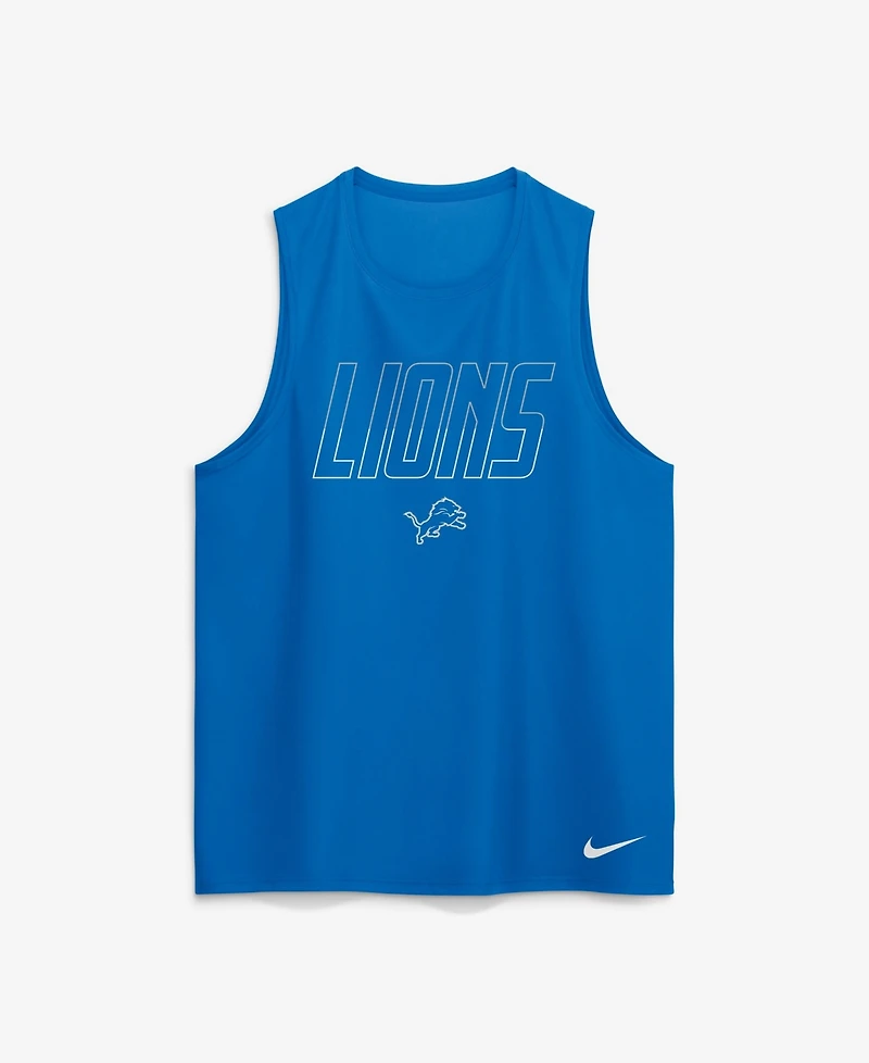 Nike Men's Detroit Lions Kickoff Miler Sleeveless Crewneck Tank Top