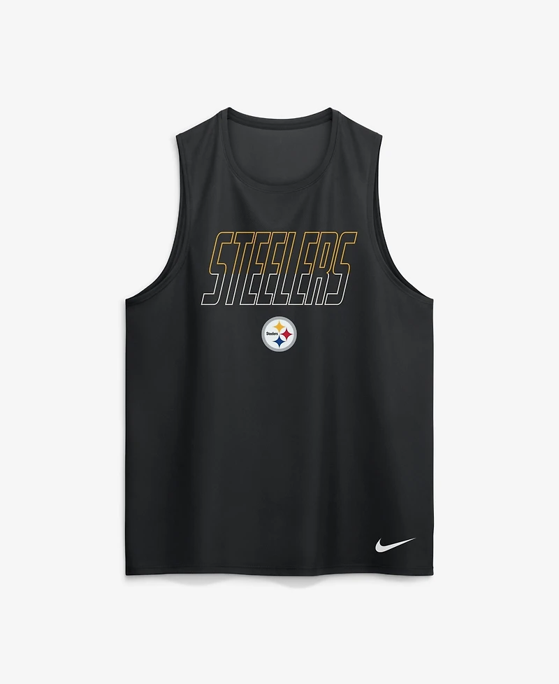 Nike Men's Pittsburgh Steelers Kickoff Miler Dri-fit Sleeveless Tank Top