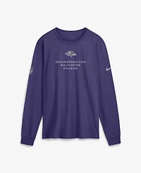 Nike Men's Baltimore Ravens Sideline Bold Arch Star Screen Print Crewneck Long-Sleeve T-Shirt
