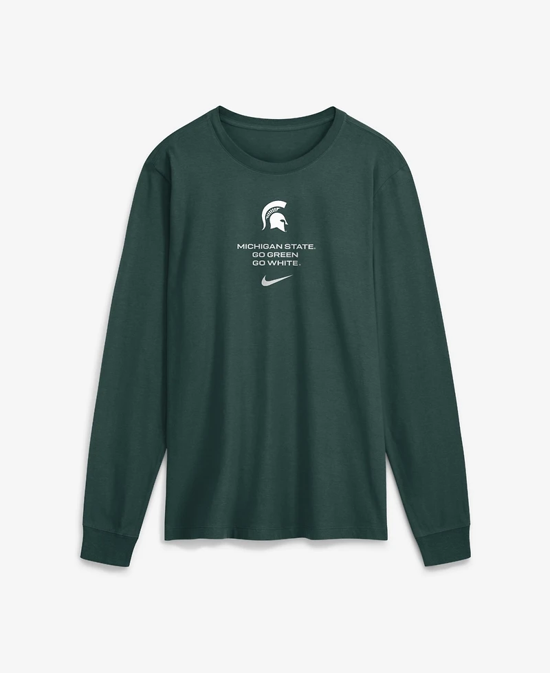 Nike Men's Michigan State Spartans 2026 Sideline Crewneck Long-Sleeve T-Shirt