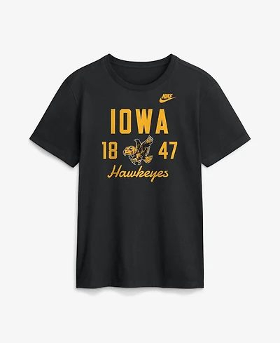 Nike Men's Iowa Hawkeyes Legacy Stacked Established Crewneck Short-Sleeve T-Shirt