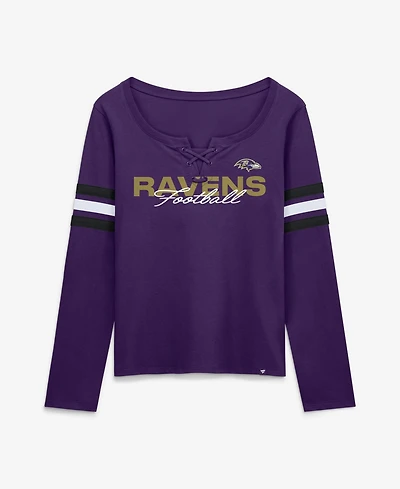 Fanatics Women's Baltimore Ravens Team First Coverage Scheme Lace-Up Long-Sleeve T-Shirt