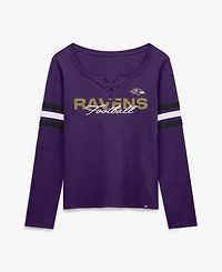 Fanatics Women's Baltimore Ravens Team First Coverage Scheme Lace-Up Long-Sleeve T-Shirt