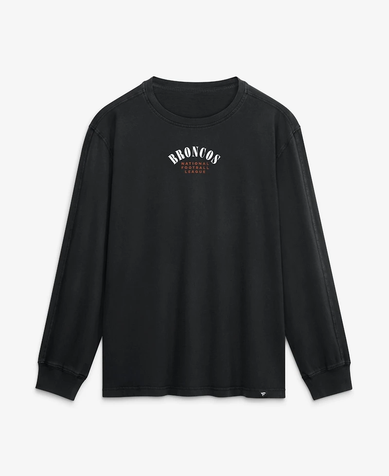 Fanatics Men's Denver Broncos Fullback Drive Relaxed-Fit Long-Sleeve Crewneck T-Shirt
