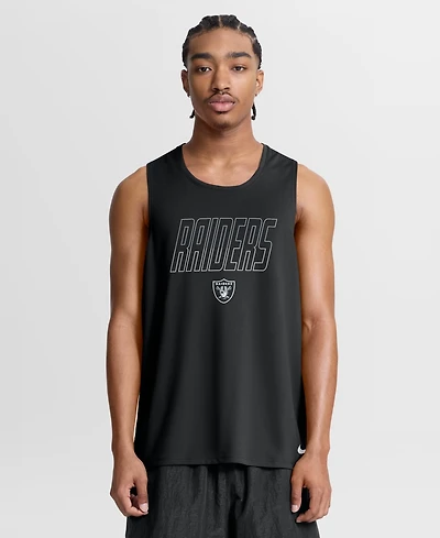 Nike Men's Las Vegas Raiders Kickoff Miler Dri-fit Sleeveless Tank Top