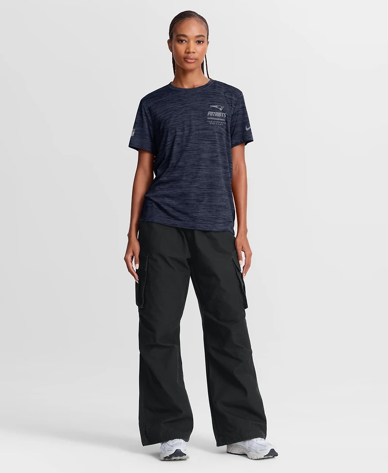 Nike Women's New England Patriots Sideline Velocity Cross-Dyed Crewneck T-Shirt