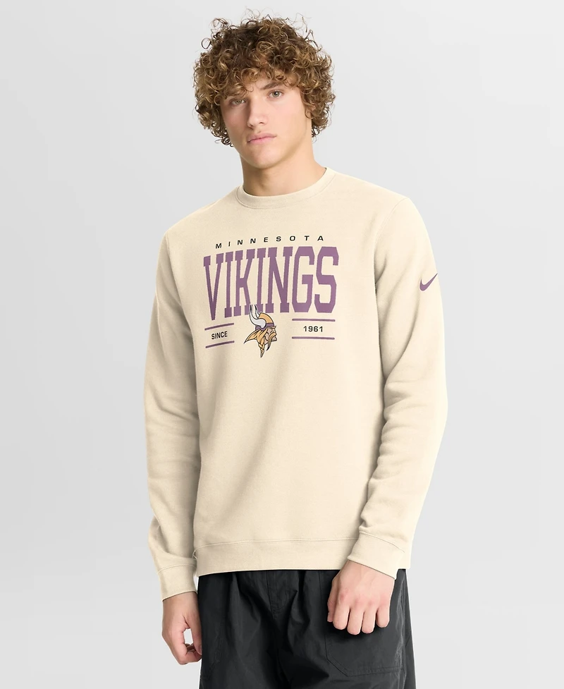 Nike Men's Minnesota Vikings Club Brushed-Back Fleece Sweatshirt