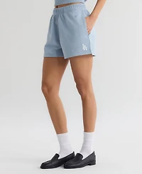 Fanatics Women's Los Angeles Dodgers Iconic High-Rise Terry Track Shorts, 3" Inseam