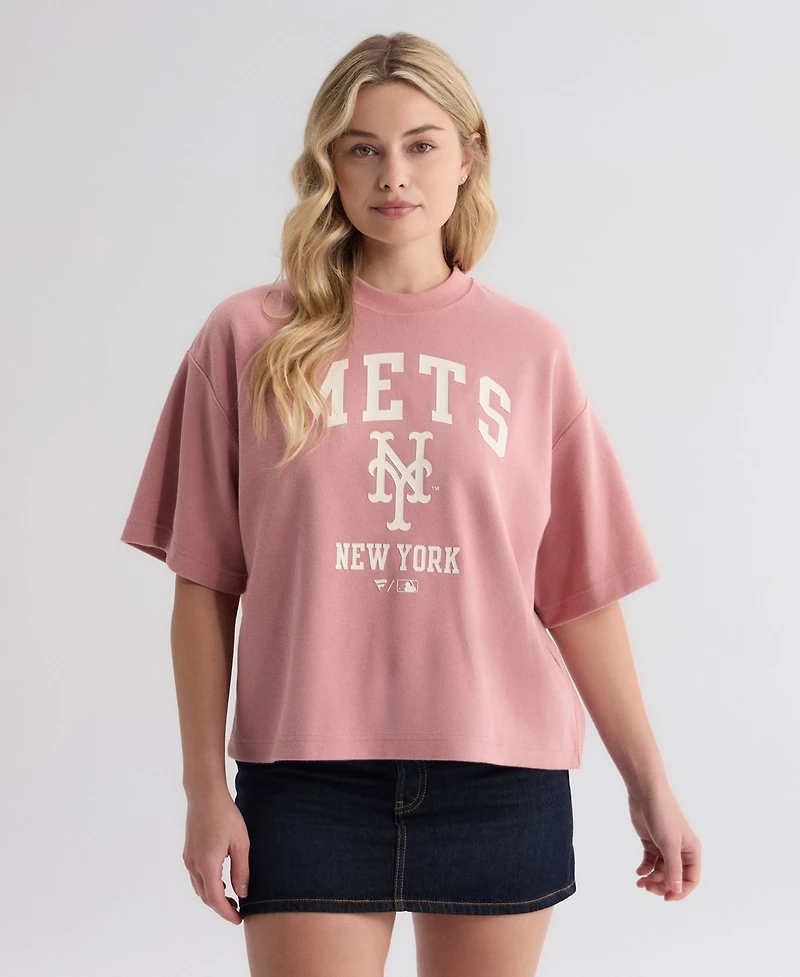 Fanatics Women's New York Mets Iconic Boxy Double-Face Rib T-Shirt