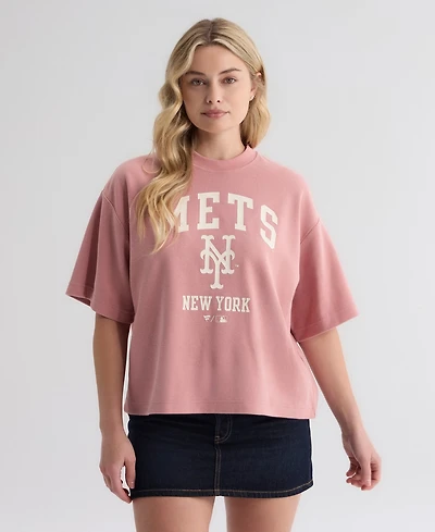 Fanatics Women's New York Mets Iconic Boxy Double-Face Rib T-Shirt