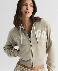 Fanatics Women's Chicago Cubs Iconic Terry Full-Zip Hoodie