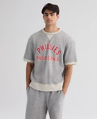 Fanatics Men's Philadelphia Phillies Iconic Relaxed-Fit Terry Crewneck Short-Sleeve Sweatshirt