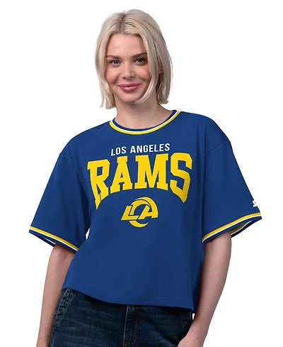 Starter Women's Los Angeles Rams Ace Oversized Graphic Cropped T-Shirt