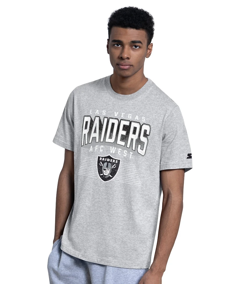 Starter Men's Black/Heather Gray Las Vegas Raiders Logo T-Shirt, 2-Piece Set