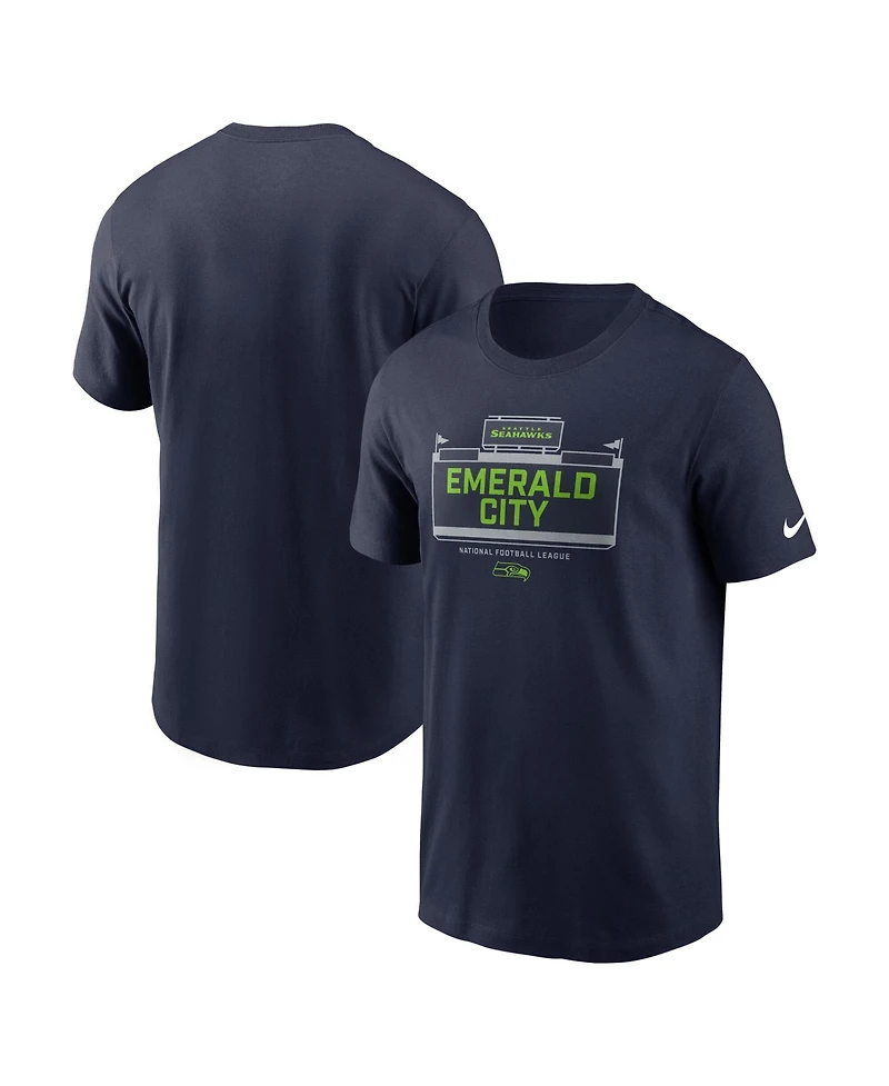 Nike Men's Seattle Seahawks Primetime Wordmark Essential Screen Print Crewneck T-Shirt