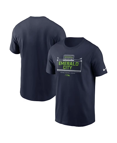 Nike Men's Seattle Seahawks Primetime Wordmark Essential Screen Print Crewneck T-Shirt