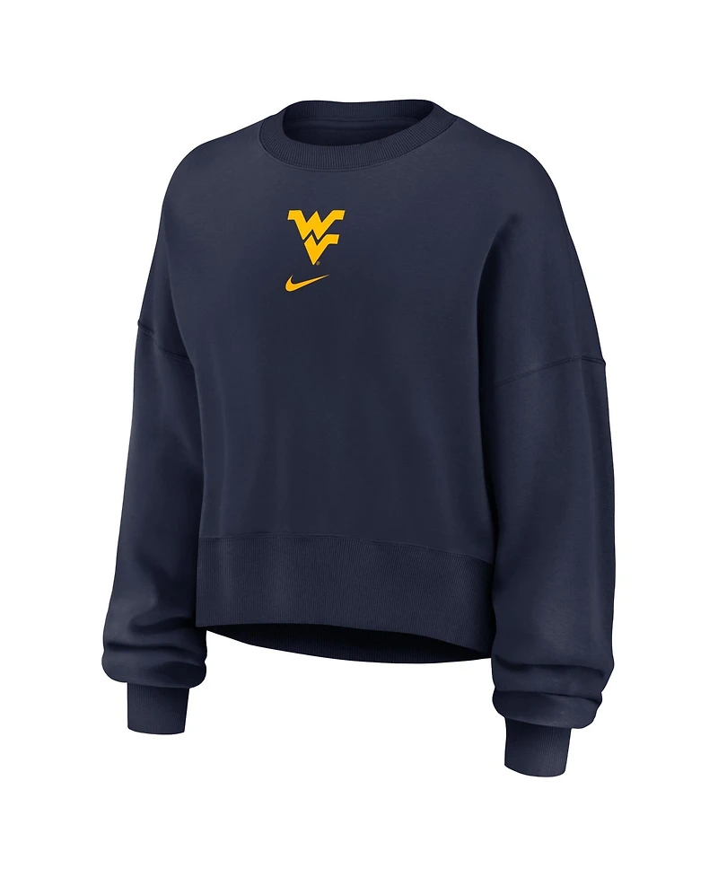 Nike Women's West Virginia Mountaineers Phoenix Oversized Dropped-Shoulder Sweatshirt
