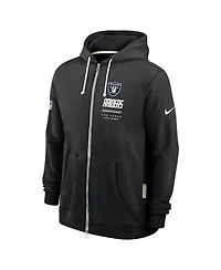 Nike Men's Las Vegas Raiders Sideline Standard Issue Quarterback Scramble Full-Zip Hooded Loose-Fit Hoodie