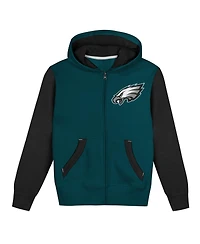 Outerstuff Boys' and Girls' Philadelphia Eagles Stadium Color Block Full-Zip Hoodie