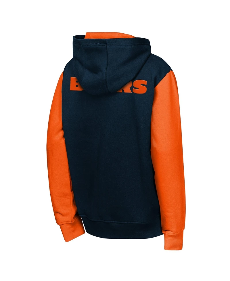 Outerstuff Boys' and Girls' Stadium Chicago Bears Full-Zip Color-Block Fleece-Lined Hoodie