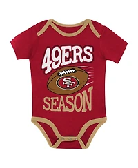 Outerstuff Boys' and Girls' San Francisco 49ers First Round Pick Bodysuits, 3-Piece Set