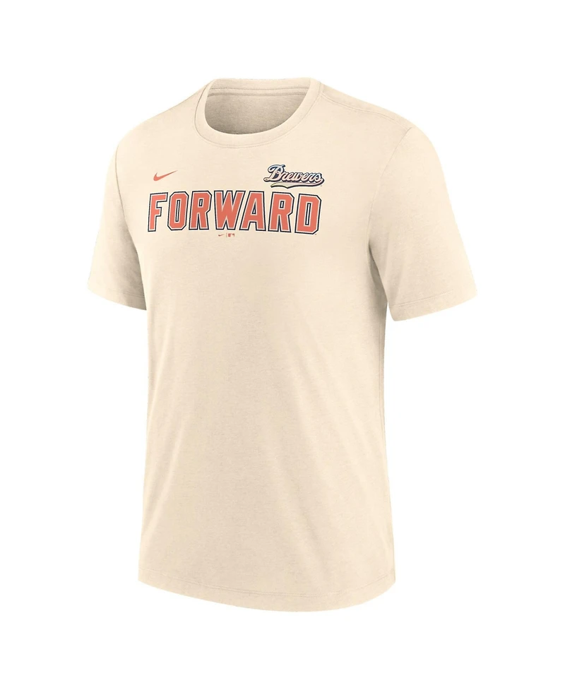 Nike Men's Milwaukee Brewers City Connect Tri-Blend Screen-Print T-Shirt