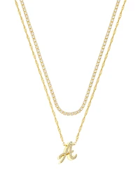 Unwritten Cubic Zirconia Gold-Plated Initial Pendant Necklace Set