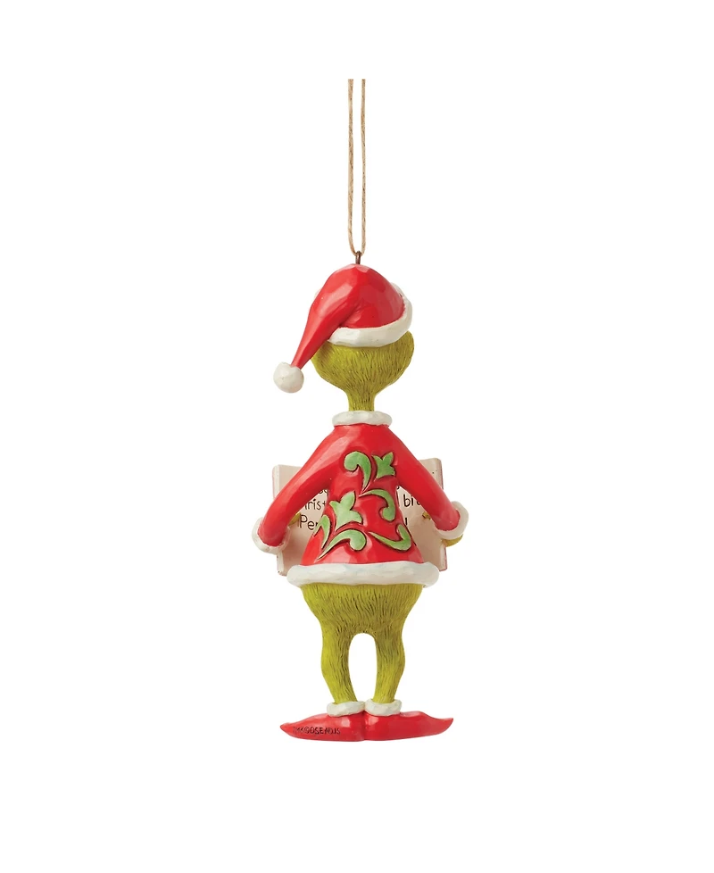 Jim Shore Dr. Seuss The Grinch with Book Hanging Ornament