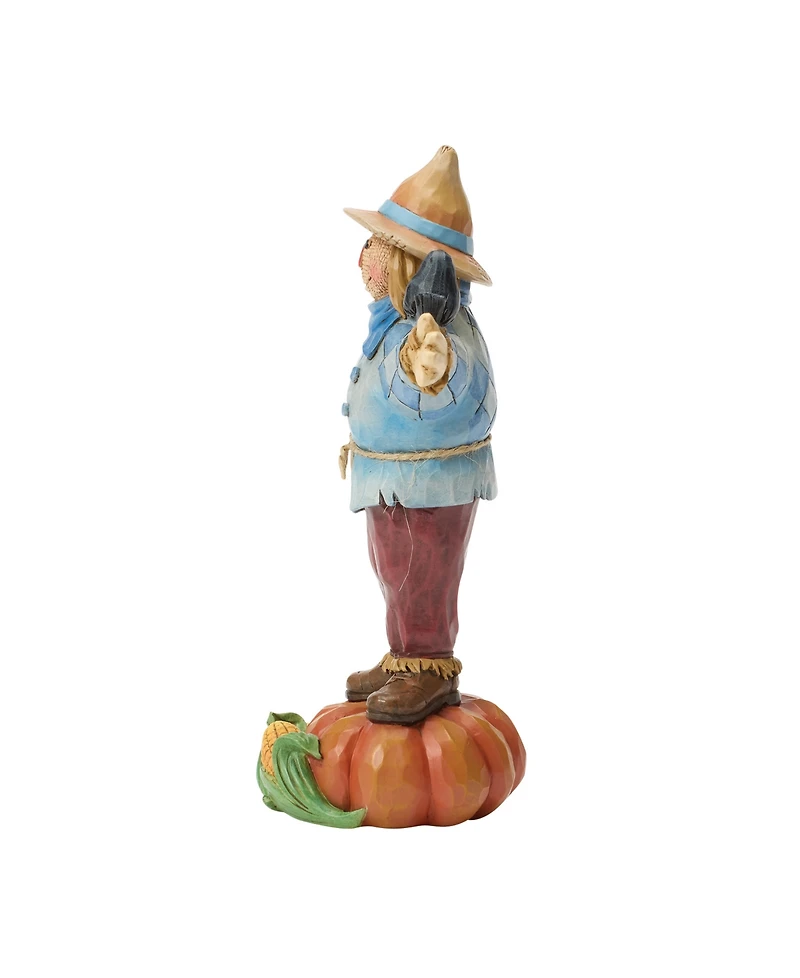 Jim Shore Halloween Scarecrow Standing on Pumpkin Figurine