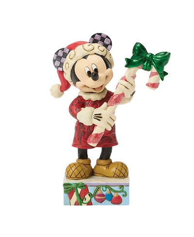 Jim Shore Disney Traditions Mickey with Candy Cane Figurine