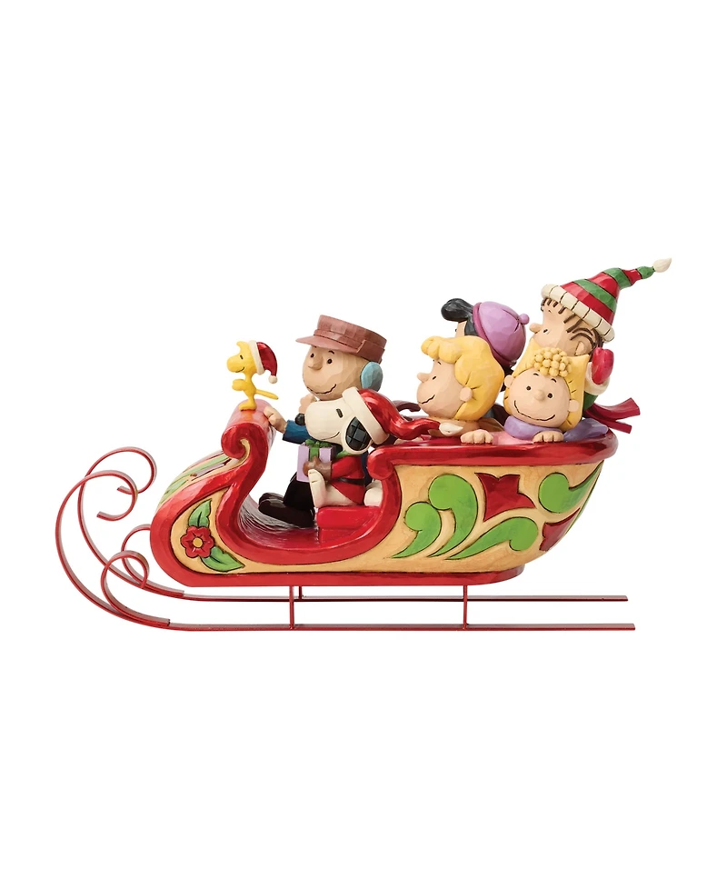 Jim Shore Peanuts Snoopy and Friends in Sleigh Figurine