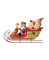 Jim Shore Peanuts Snoopy and Friends in Sleigh Figurine